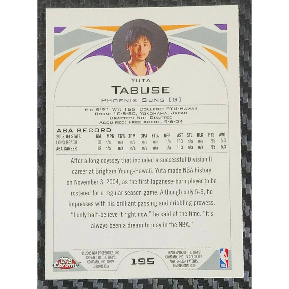 2004-05 TOPPS‎ CHROME YUTA TABUSE ROOKIE